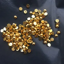 Серебристые и золотистые полукруглые плоские с оборота полимерные ABS жемчужные бусины для самостоятельного украшения ногтей 100 шт-200 шт