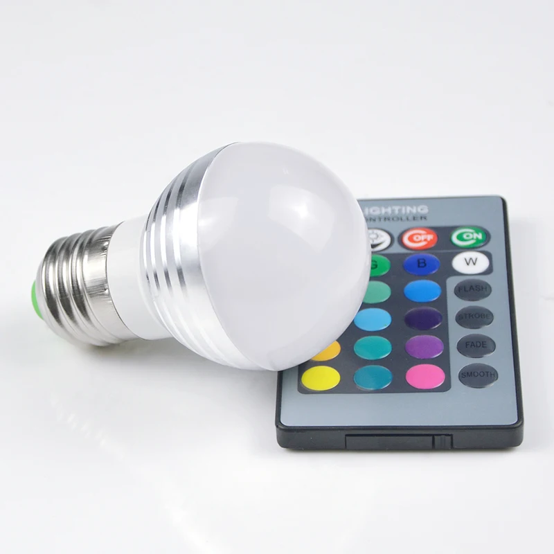 Светодиодный ночник 1 шт. RGB 16 цветов E27 85 265 в 110 В 220 светодиодный светильник + ИК