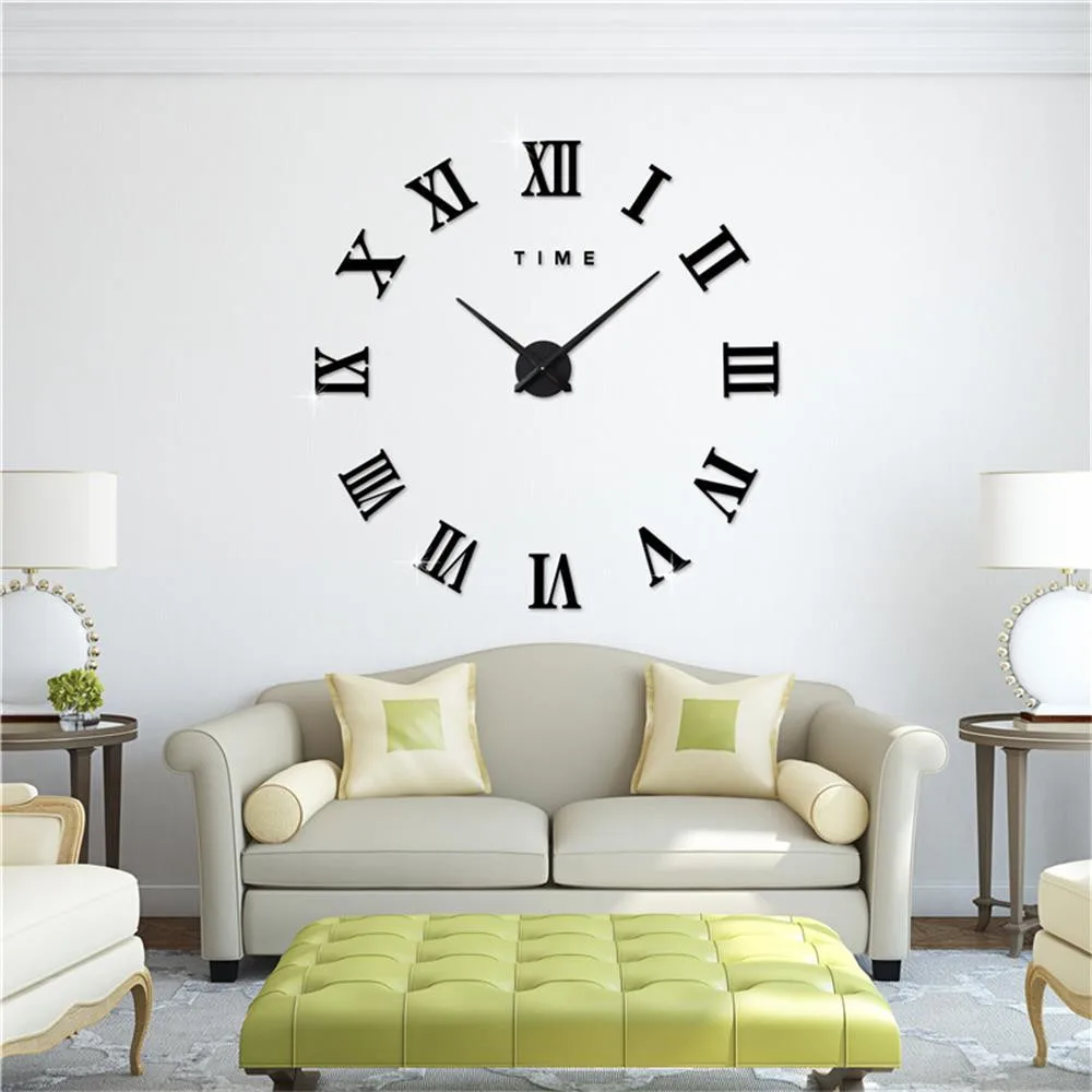 Специальное предложение 3d большие акриловые зеркальные настенные часы diy кварцевые часы натюрморт часы Современное украшение дома наклейки для гостиной 25
