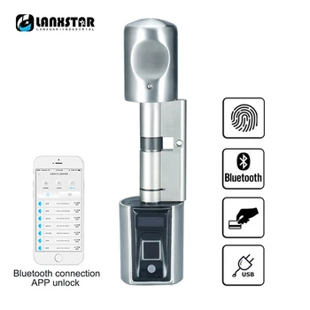 

Smart Card Fingerprint Door Lock Adjustable Cylinder Home Security Door We.Lock L6SECB Intelligent Electronic Door Lock Cylinder