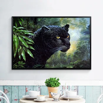 

New 5D Full Diamond Diamond Painting Jungle Leopard Handmade Needlework DIY Diamond Embroidery Animal Mosaic Rhinestone Picture