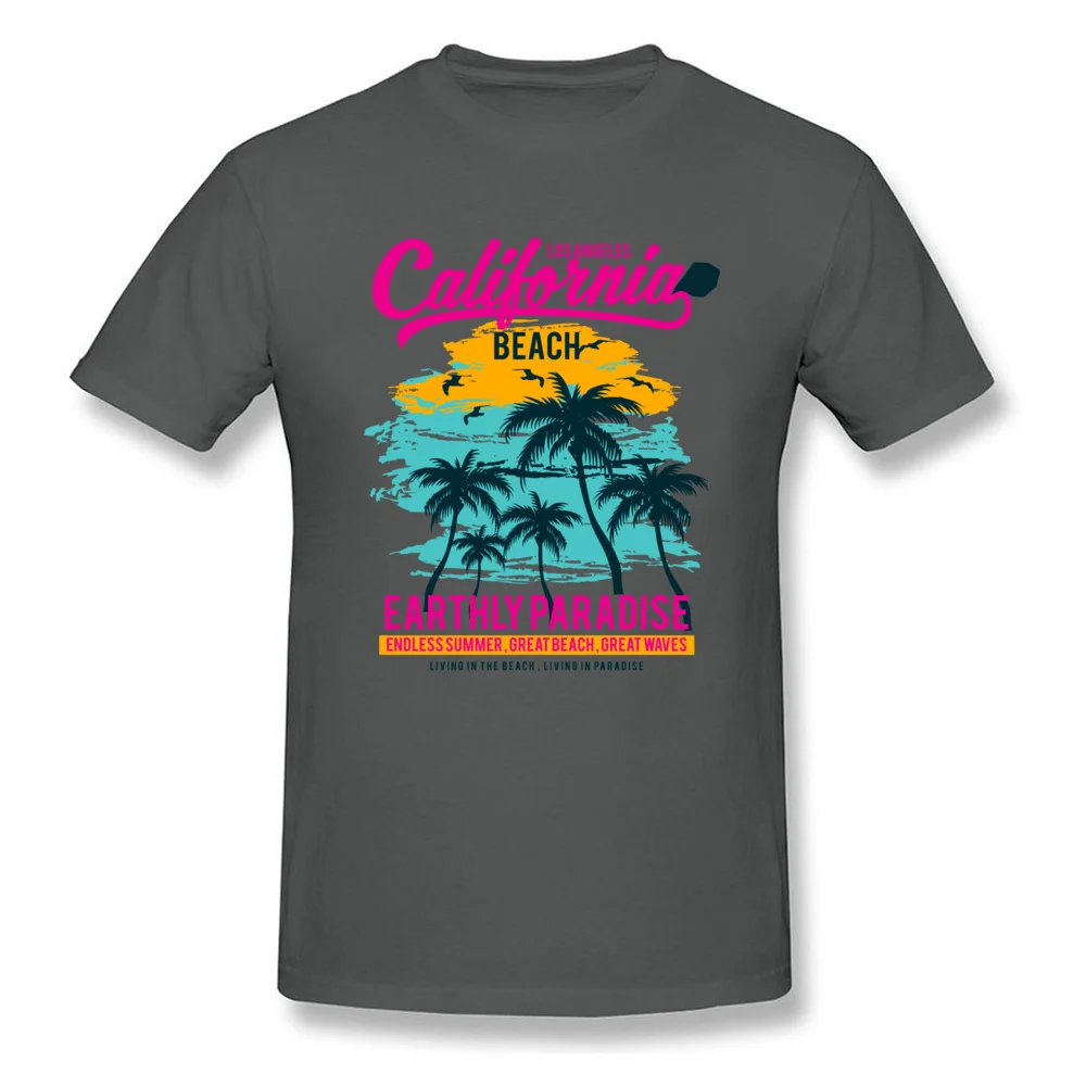 California Beach Paradise Tops T Shirt Designer Crew Neck Custom Short Sleeve 100% Cotton Mens T Shirt Design Sweatshirts California Beach Paradise carbon
