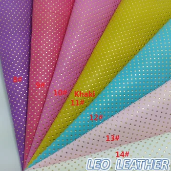 

1PCS 21X29CM Synthetic Leather, Embossed Gold Dots Leather Fabric For DIY Accessories 8S23A