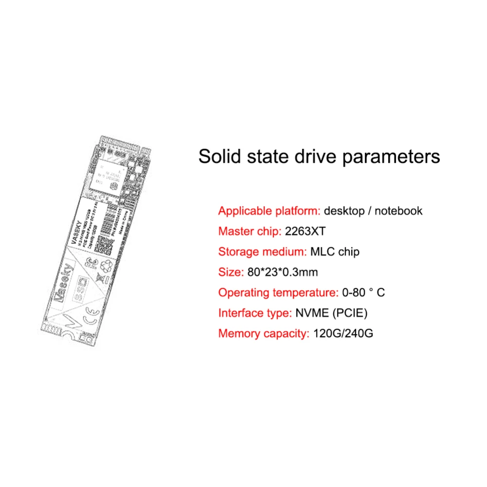 Внешний жесткий диск Vaseky M.2-NVME PCIE Gen3 SSD жесткий диск 120 ГБ, 240 ГБ, 256 ГБ твердотельный диск для настольного ноутбука