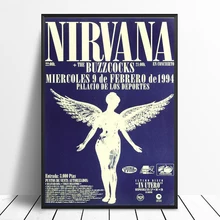 Nirvana Palicio De Los Deportes концертный плакат(Испания 1994) винтажная печать Kurt Kobain музыка домашний декор настенная Художественная печать на холсте