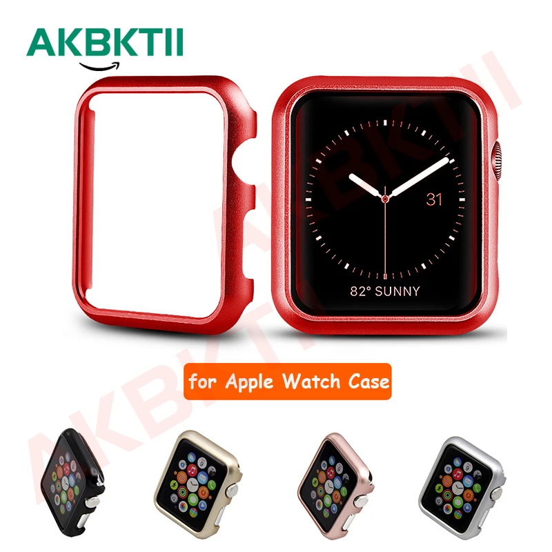 

AKBKTII PC Frame Protective Case For Apple Watch 4 Series 4 40mm 44mm Luxury for iWatch 38 42mm Cover Shell Perfect Match Bumper