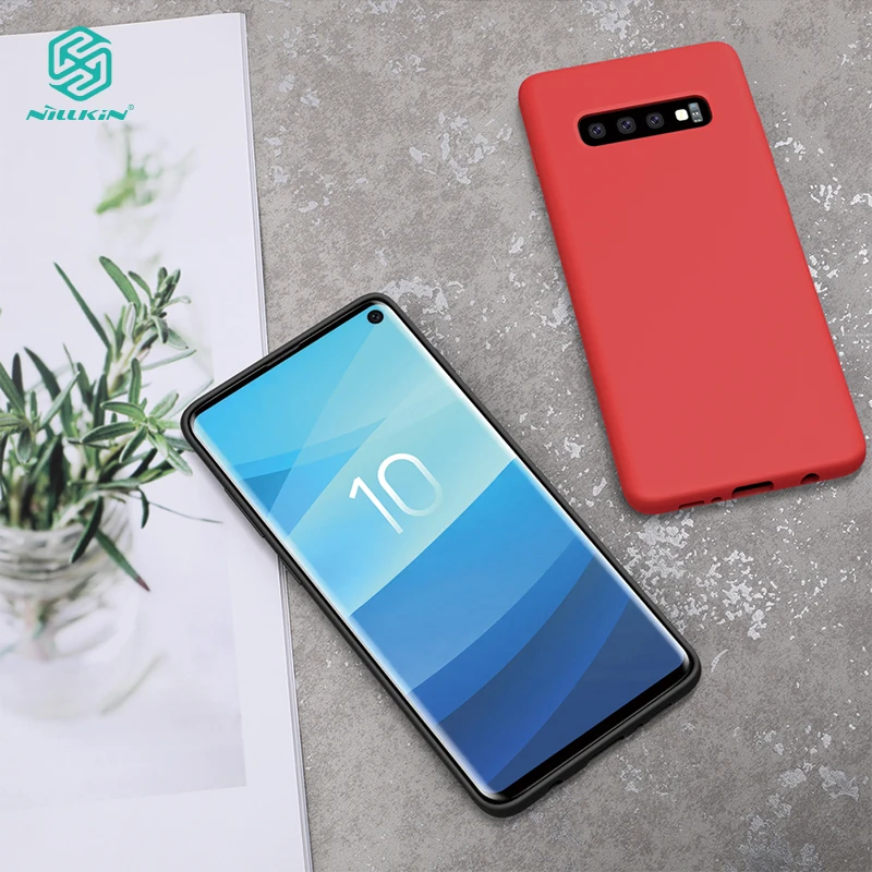 

Nillkin case for Samsung Galaxy S10 Soft smooth Liquid Silicone cell phone Back Case for Samsung S10 Soft Gel Rubber cover