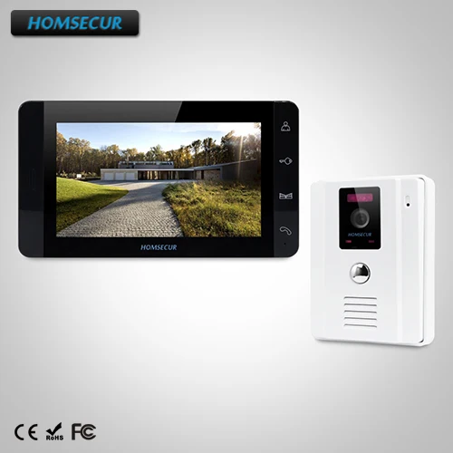 

HOMSECUR 7" Wired Video&Audio Smart Doorbell+Touch Button Monitor for Apartment TC011-W + TM703-B