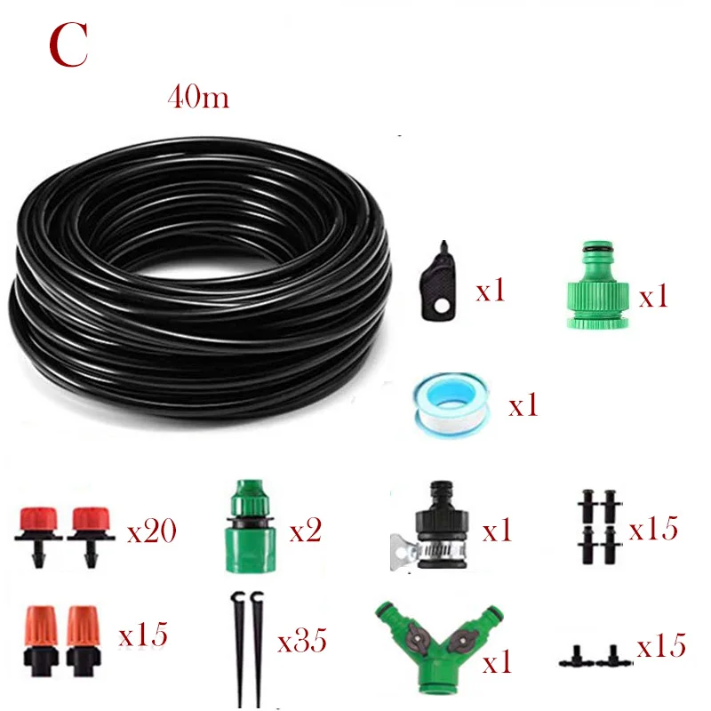 50 м Автоматическая микро капельная оросительная система орошения сада спрей самополива наборы с регулируемой капельницей