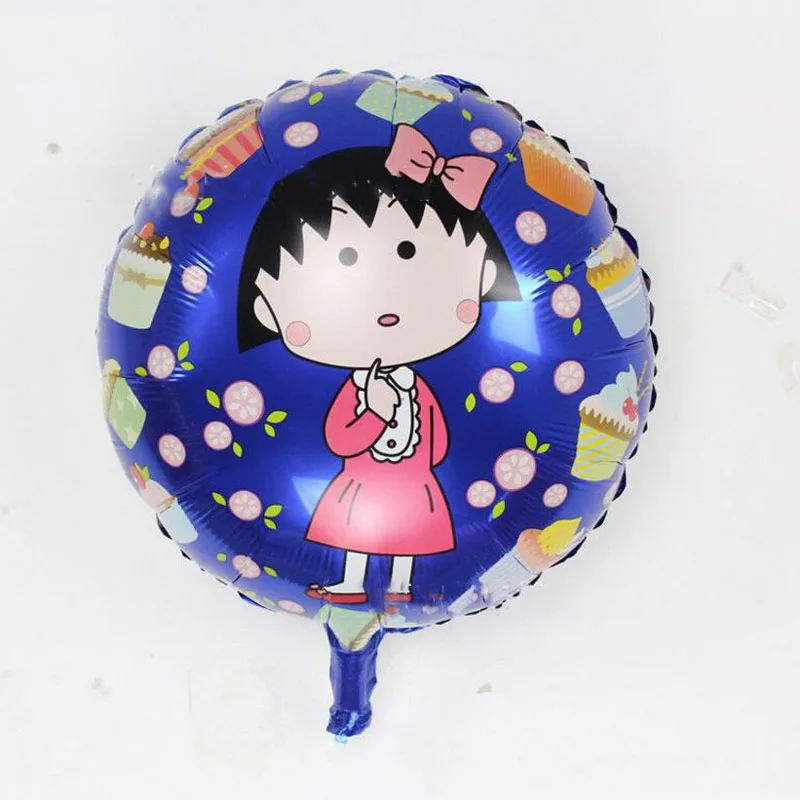 

10 Pcs/set cute Japanese Anime Chibi Maruko Chan Balloon Aluminum Foil Balloons Childrens Gifts Party Decor Supplies