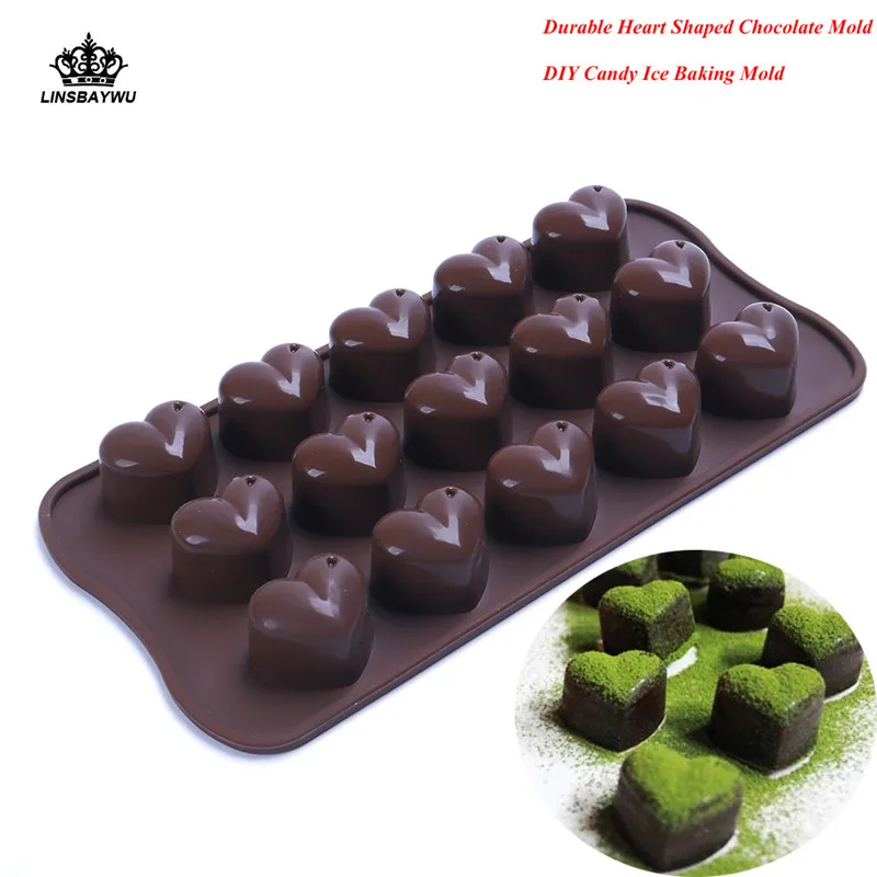 

Non-Stick Silicone Chocolate Molds Love Heart Shaped DIY Candy Ice Baking Mold For Kitchen Accessories 15 lattices