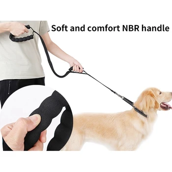 

2 Handle Safe Bungee Training Leash Big Dog Elastic Leash Anti Pull Shock Rope Anti-slip Buckle Pet Outdoor Walking Accessories