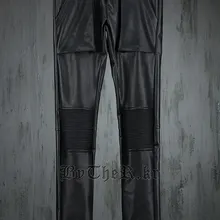 27-44 Для мужчин одежда мода GD DJ стилист личности панк Искусственная кожа Штаны этап Большие размеры певица костюмы