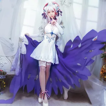 

Anime! Azur Lane Prinz Eugen Wedding Dress A Symphony of Fate Lolita Uniform Cosplay Costume Carnival Halloween Costumes