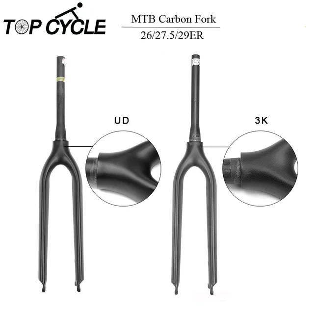Cheap MTB fork 29 3K/UD Matte/Glossy Rigid Mountain Bike Forks Quick Release Carbon Fork 26/27.5/29ER Available 2 yeas Guarantee