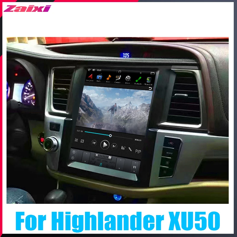 Excellent ZaiXi 12.1" Vertical screen android car gps multimedia video player in dash for Toyota Highlander XU50 2014~2019 car navigaton 3