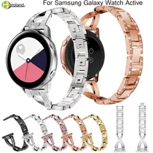 20 мм ремешок для часов из нержавеющей стали для samsung galaxy watch Active 40 мм/42 мм/s2/s4, умный Браслет, металлические ювелирные изделия, браслеты