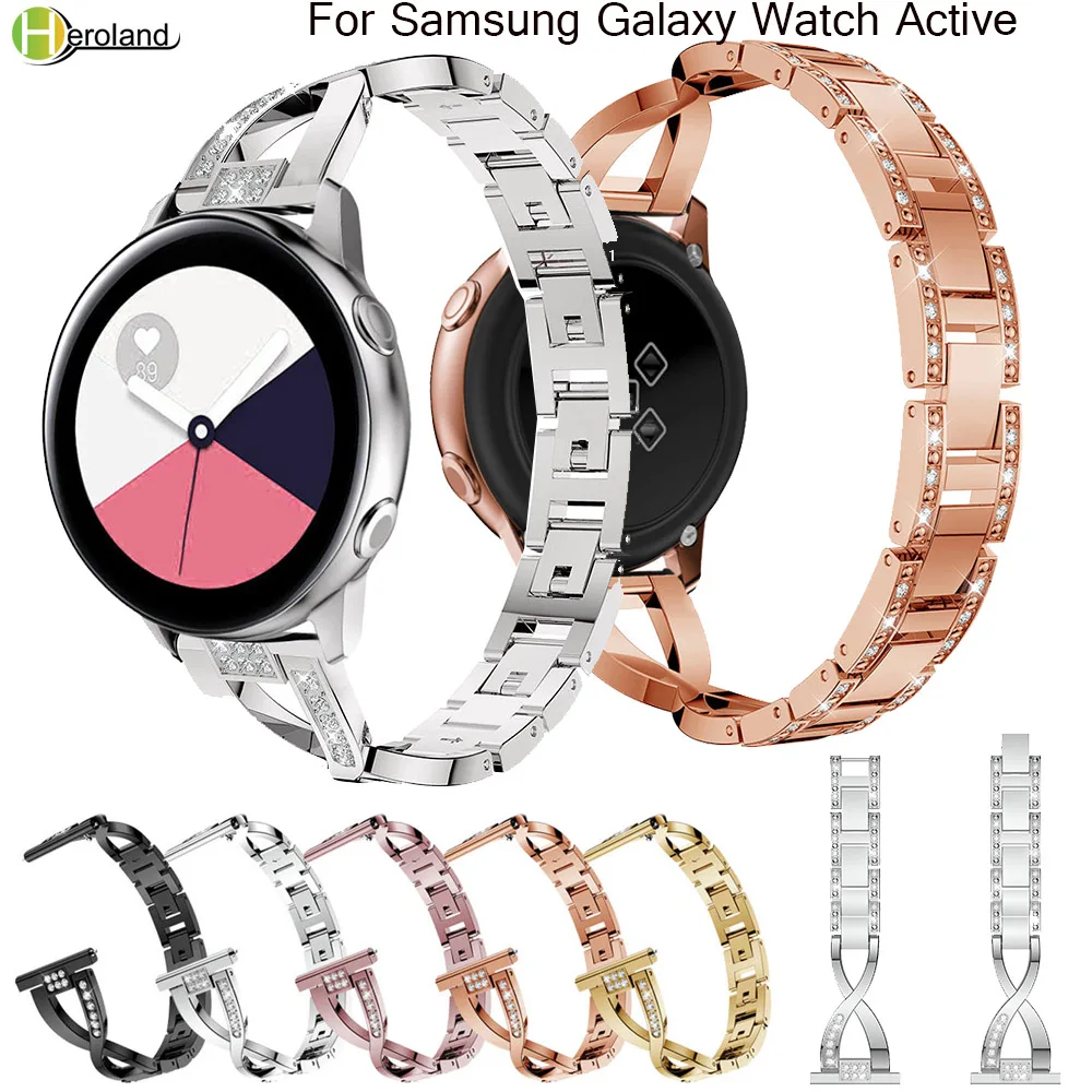 20 мм ремешок для часов из нержавеющей стали Samsung galaxy watch Active 40 мм/42 мм/s2 /s4 смарт