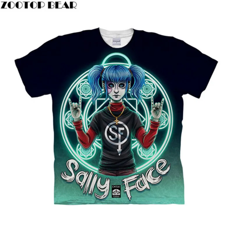 Sally Face Magic Show 3D женские футболки, летняя футболка для путешествий, Мужская футболка, футболки с коротким рукавом, уличная одежда, Прямая поставка, ZOOTOPBEAR