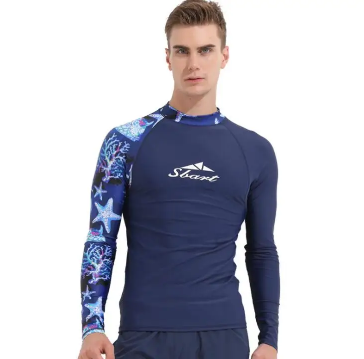 Men's Rash Guard Long Sleeve Sun Protection Swimwaer Surfing Shirt Top