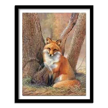 

The fox under the tree crafts diamond embroidery needlework diamond painting cross stitch home decor diamond square
