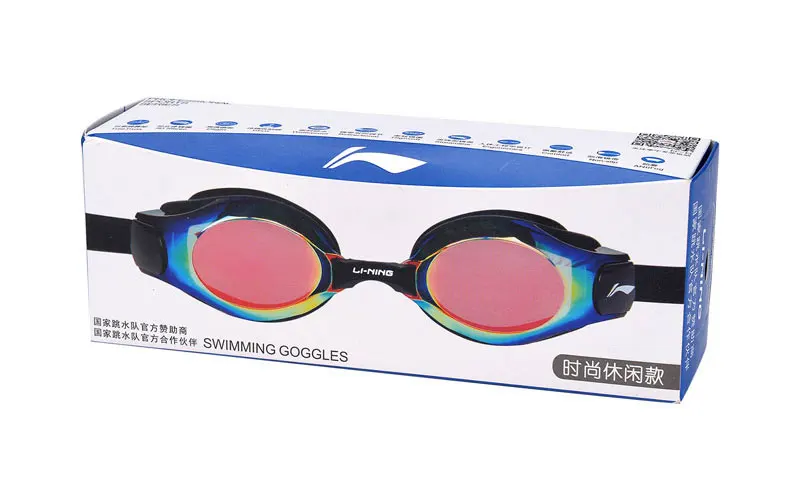 Li-Ning унисекс Professional swim eyewear Anti-UV очки из пластика National Diving Team Li Ning спортивные очки для плавания ASJN008