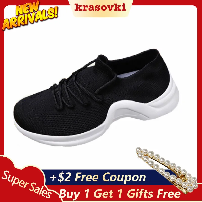 

Krasovki Sneakers Women Spring Fashion Dropshipping Thick Bottom Breathable Muffin Bottom Leisure Mesh Round Toe Women Shoes