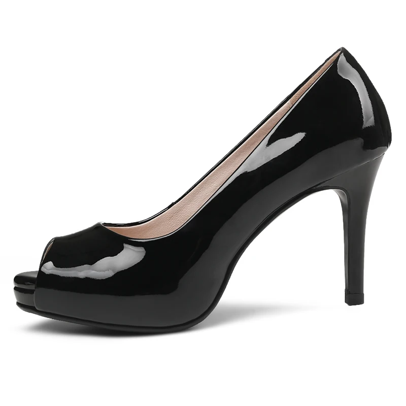 Original Intention New Fashion Women Pumps Stiletto High Heels Pumps Black White Genuine Leather Wedding Shoes Woman US Size 3-9 Original Intention New Fashion Women Pumps Stiletto High Heels Pumps Black White Genuine Leather Wedding Shoes Woman US Size 3-9