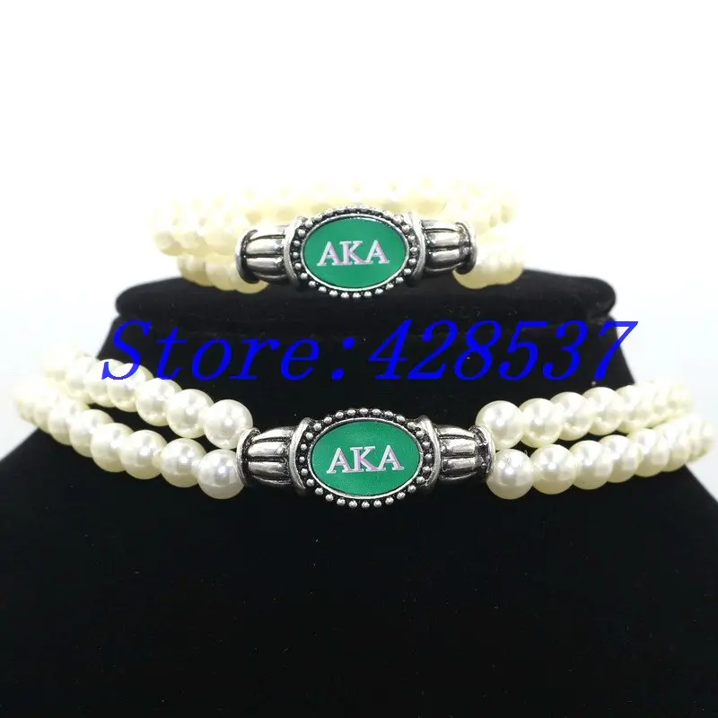 Buy AKA Letters Sorority Pearl Bracelet AKA Legacy Charm Bracelet