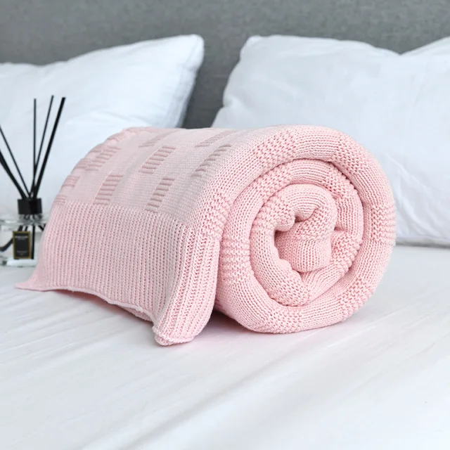 Hot Terry 100 Cotton Throw Blanket Japan Style Solid Color Pliad