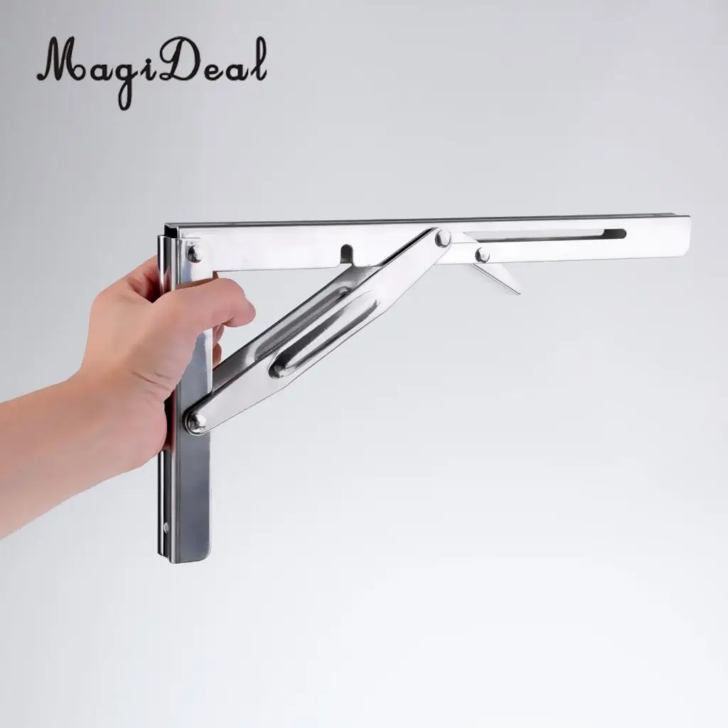 

MagiDeal Premium Marine Boat 316 Stainless Steel 12" Release Catch Folding Bench Shelf Table Worktop Support Wall Mount Bracket