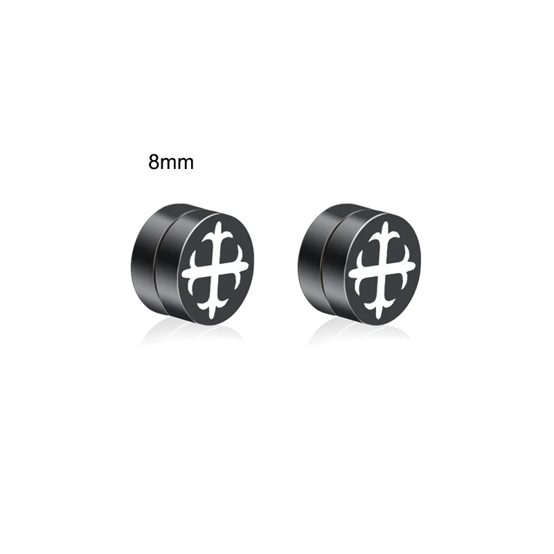 Innopes корейские модные трендовые геометрические круглые магнитные камни мужские поддельные серьги из нержавеющей стали пирсинг серьги клипсы - Окраска металла: 03002308C3