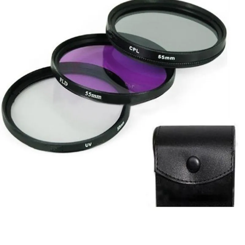 

55Mm Professional Lens Filter Accessories Kit UV Mirror FLD Mirror Professional Universal Camera Lens Hood
