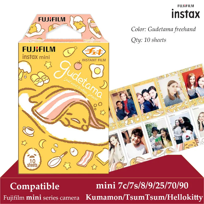 Fujifilm Instax Мини пленка Gudetama 10 листов fr Instax Mini 9 8+ 7 s 70 90 25 мгновенный Polariod камера принтер для смартфонов SP-2 1