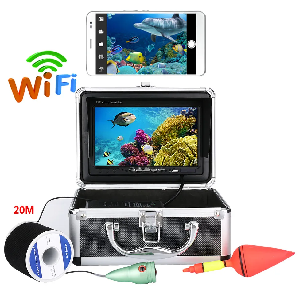 

PDDHKK Wifi Wireless 7"Inch TFT LCD Color Monitor Finshing Video Camera Kit With 6 PCS Infrared Lamp Lights For Fishing 1000TVL