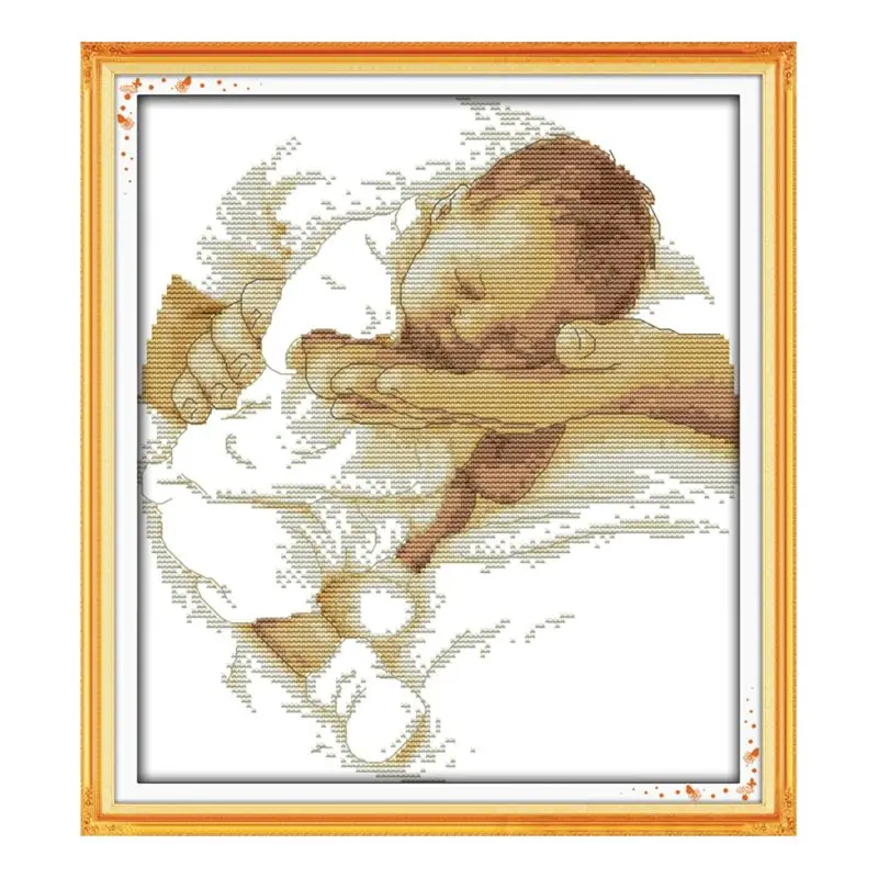 

Baby DIY Handmade Needlework Counted 14CT Printed Cross Stitch Embroidery Kit Set Home Decoration