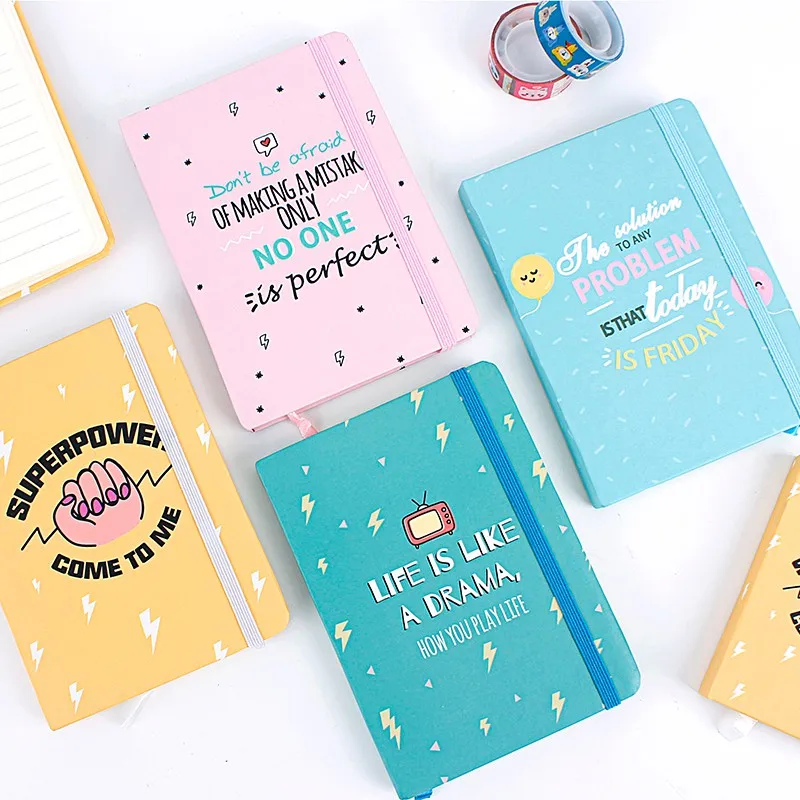 

A6 Cute Hardcover Notebook Diary Weekly Planner Office School Supplies Funny Ruled Notepad Bullet Journal Accessories Stationery