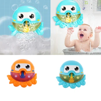 

High Quality Musical Octopus Bubble Machine Baby Bath Toys with 12 Songs Automatic Bubble Blower Portable for Kids Baby Bath Tub