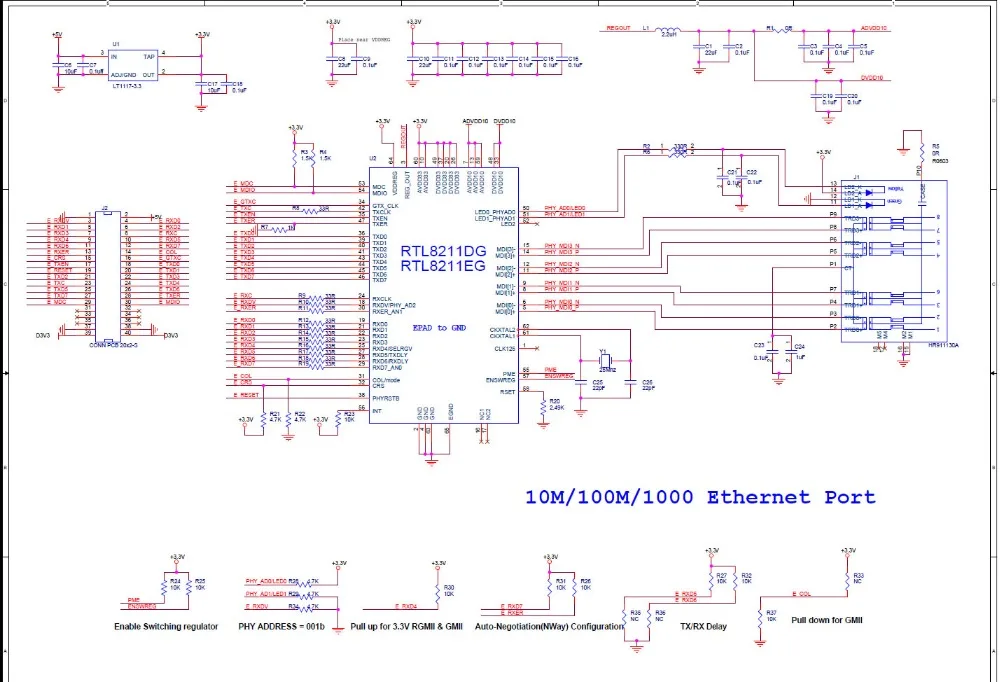 Высококачественный RTL8211 Ethernet модуль 1000 м UDP Автоматическая Адаптивная