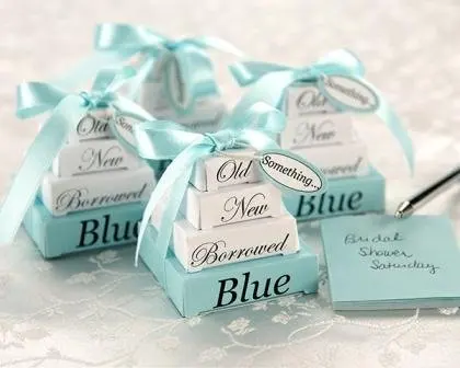 Something Blue Note Pad Wedding Favors In Party From A Cute Twist On The Traditional Wedding Phrase Something Old New Borrowed Blue These Stacks Of Gift Bo In White