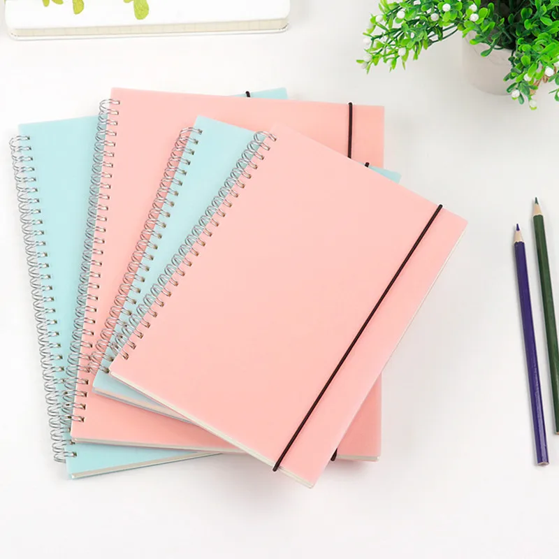 Korean A5 Coil Notebook Colored Craft Cover Spiral Composition Notepad Dot Grid Blank Line for Accounts Recording Daily Memos Korean A5 Coil Notebook Colored Craft Cover Spiral Composition Notepad Dot Grid Blank Line for Accounts Recording Daily Memos
