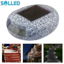 SOLLED Смола Каменная форма Солнечная булавка лампа путь дорожный светильник s маркер светильник ing Водонепроницаемый Открытый Дом Сад двор светильник украшение