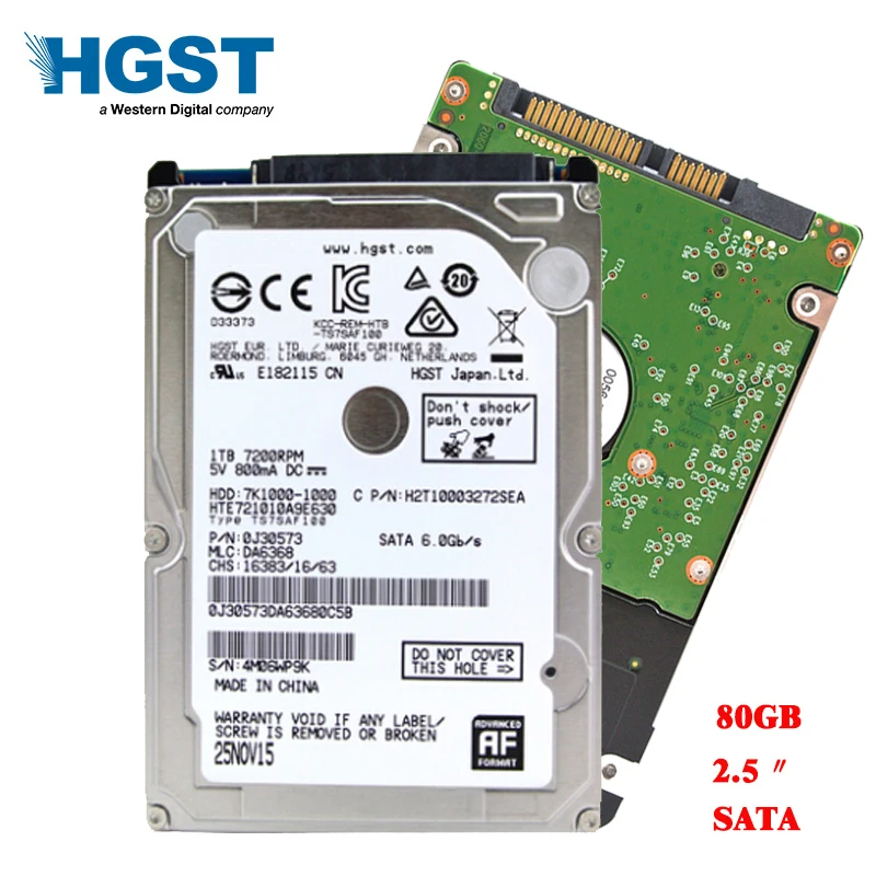 

HGST brand 2.5" 80GB Sata 1.5Gb / s new notebook hard drive 2mb / 8mb 4200RPM-5400RPM warranty for 3 years free shipping