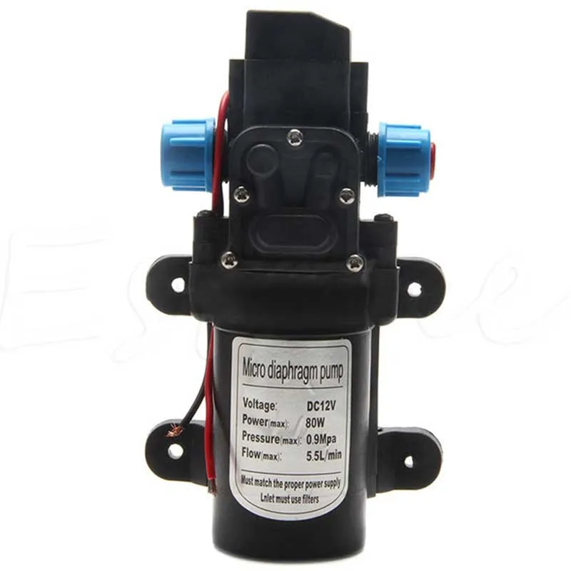 1Pc DC 12V 80W High Pressure Diaphragm Water Self Priming Pump with Pressure Switch 5.5L/min For RV Boat Car Washing Machine