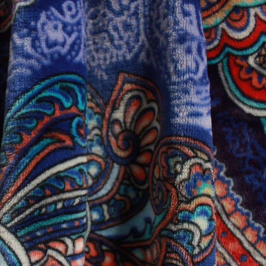 FLEECE flannel BED SHEET ancient antique classic flower blanket 310G/SM 200X220CM