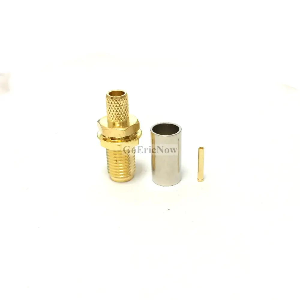 

10 pcs Gold Nickplated/Goldplated SMA Female Plug crimp RF coax Connector for RG58 RG400 RG223 Adapter Plug