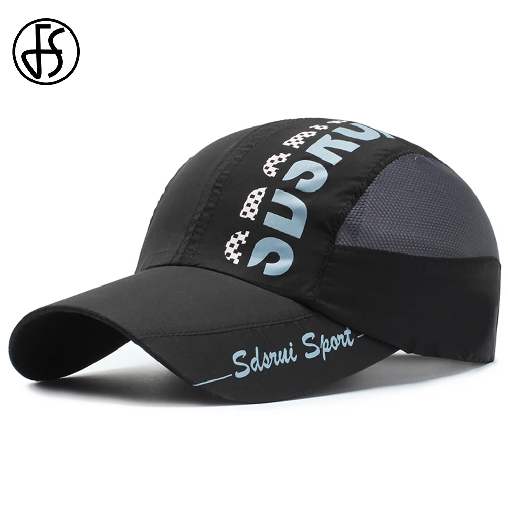 

FS Summer Outdoor Sport Fast Drying Mesh Cap Black White Women Men Baseball Caps Sombrero Bombre Breathable Fishing Trucker Hat
