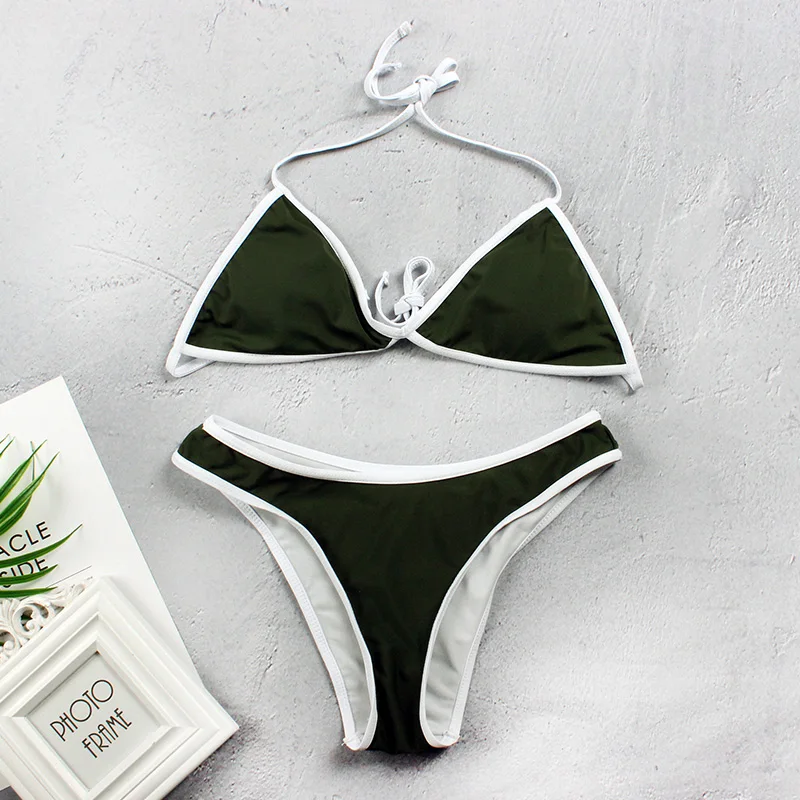 2018 High quality bikini set solid padded swimwear women sport