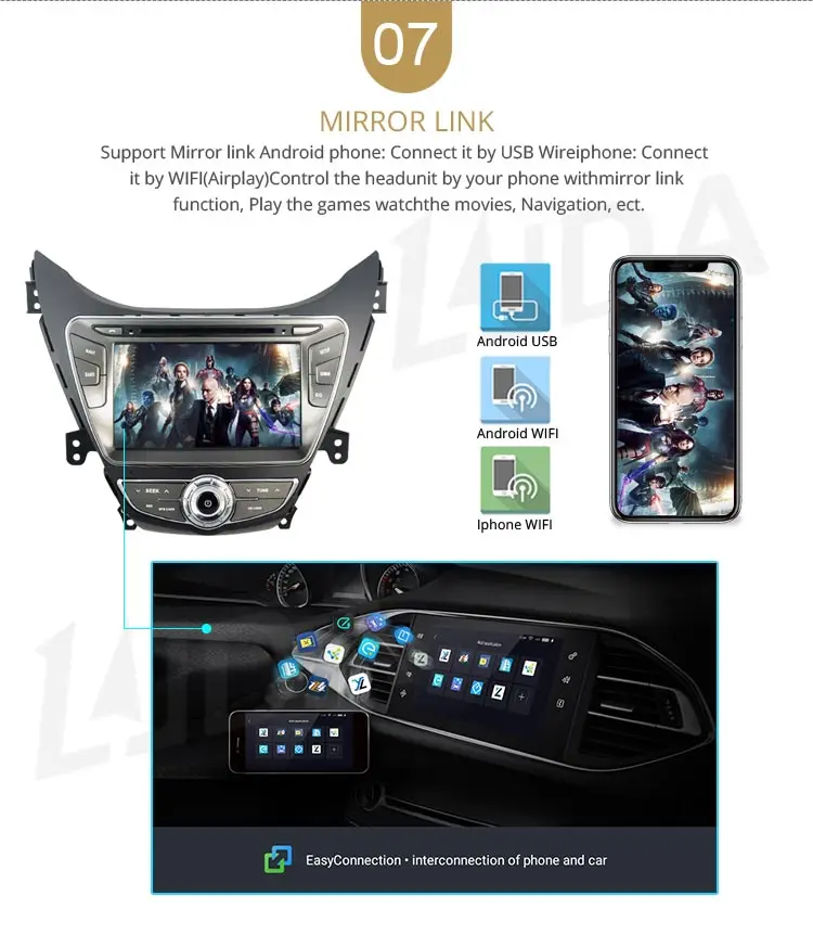 Discount LJDA Android 9.1 Car dvd player for Hyundai Elantra/Avante/I35 2011 2012 2013 2 Din Car Radio gps navigation stereo multimedia 9