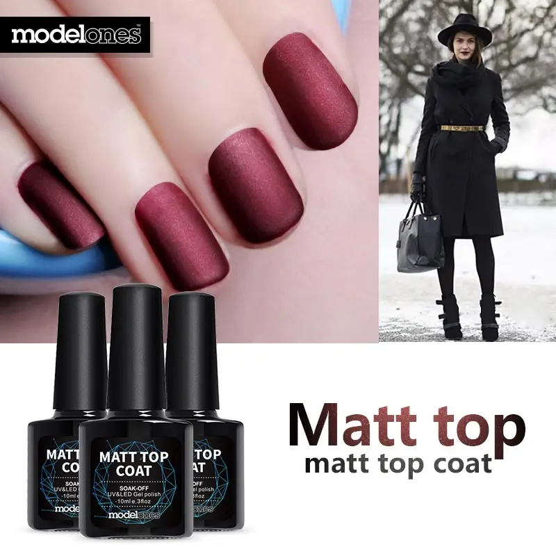 Modelones 10ML Matte Top Coat UV Nail Gel Varnish Matte Effect Art Manicure Gel Soak Off 4